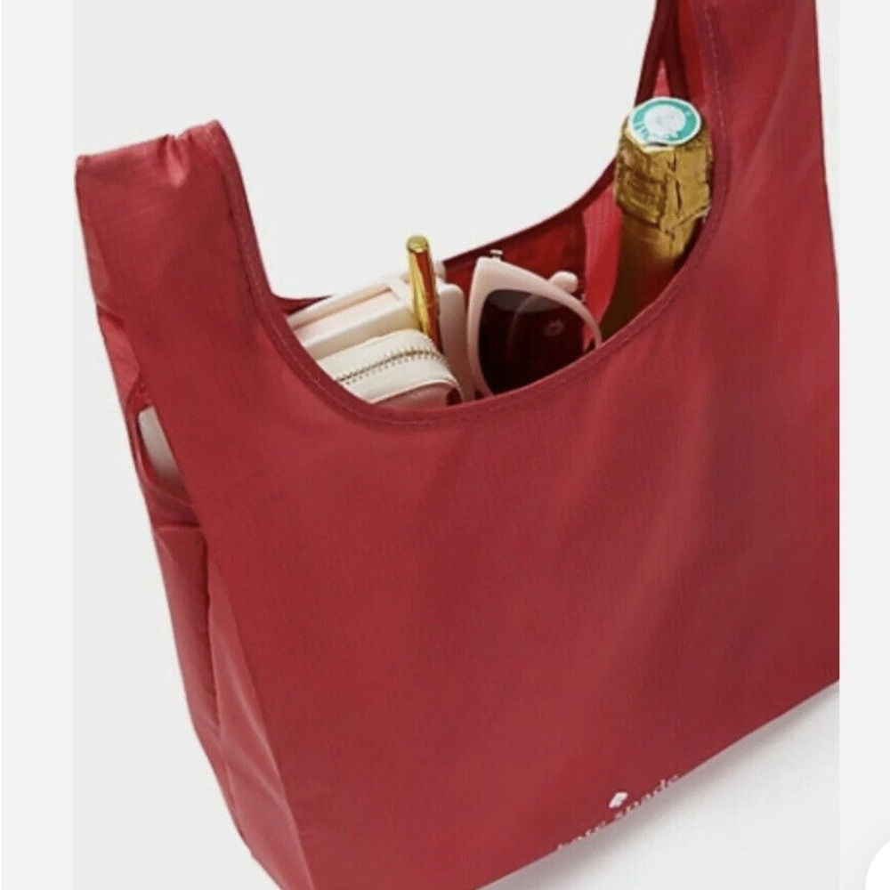 Brand New. Women's Kate Spade New York Red Nylon Packable Logo Tote